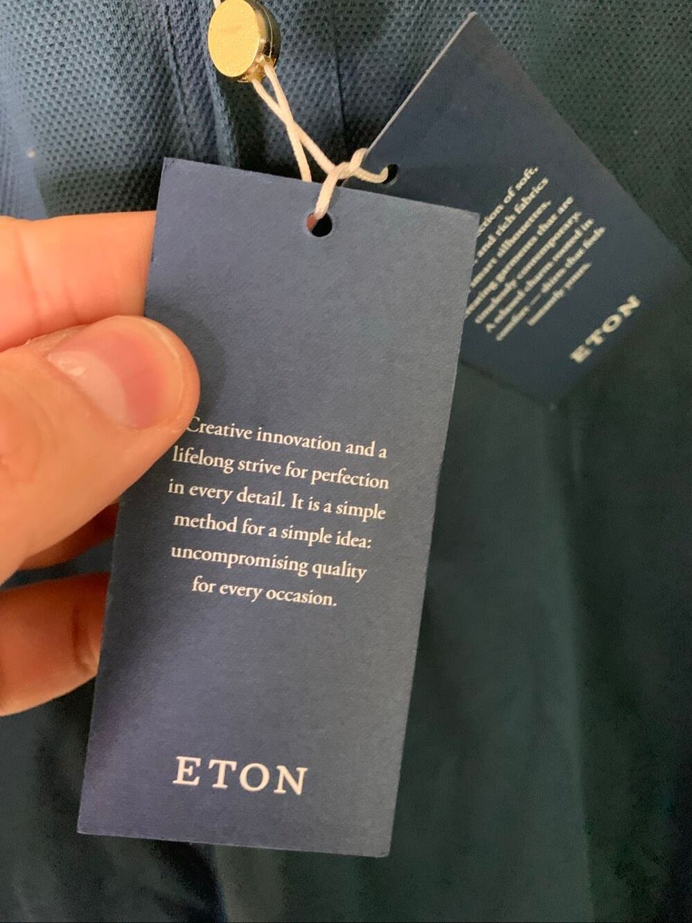 Eton 100% cotton contemporary polo men's size small NEW WITH TAGS - Picture 4 of 5